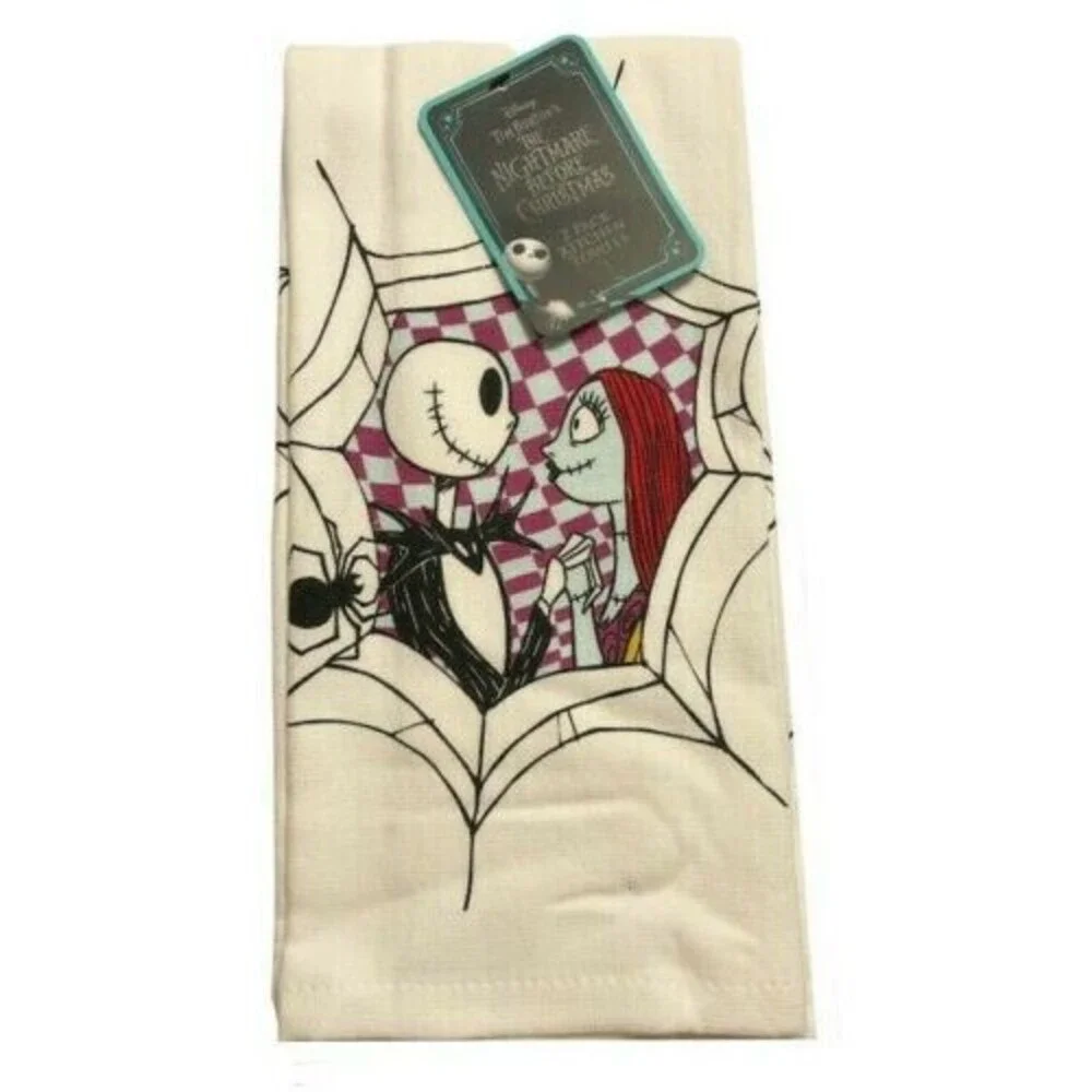 Disney Kitchen Dish Towels The Nightmare Before Christmas Jack & Sally Set of 2